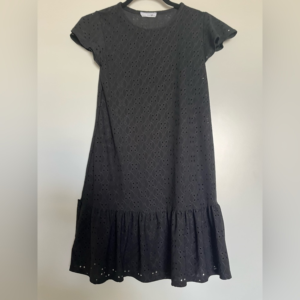 Black Eyelet Detail Dress